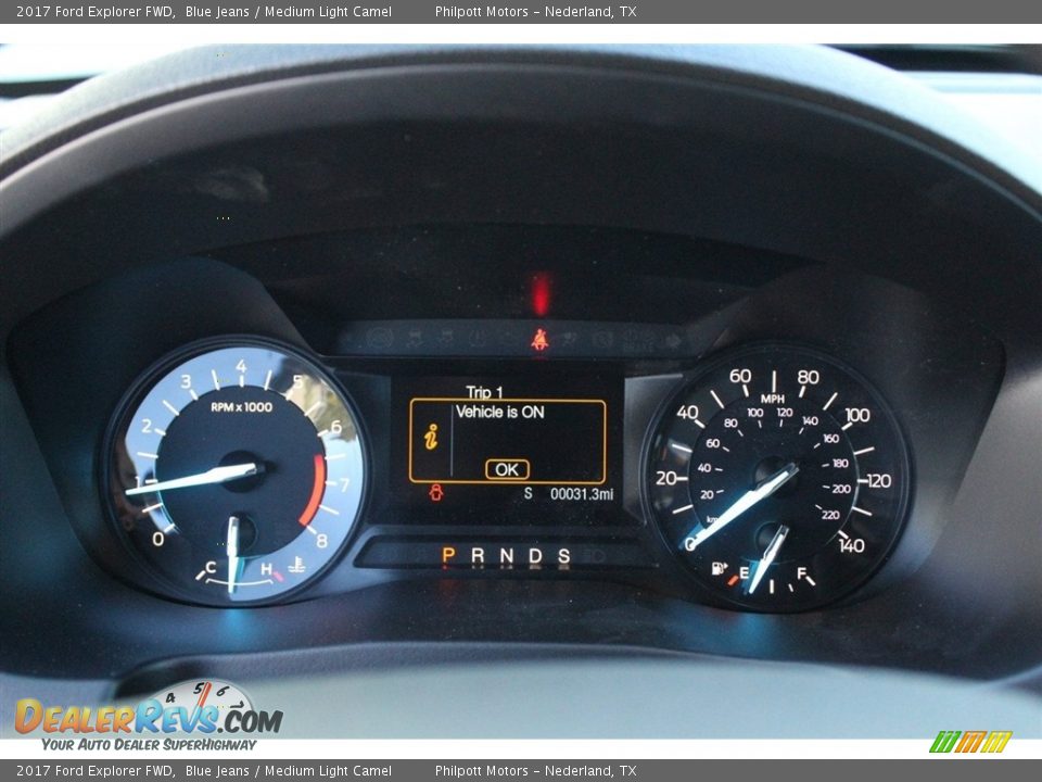 2017 Ford Explorer FWD Blue Jeans / Medium Light Camel Photo #19