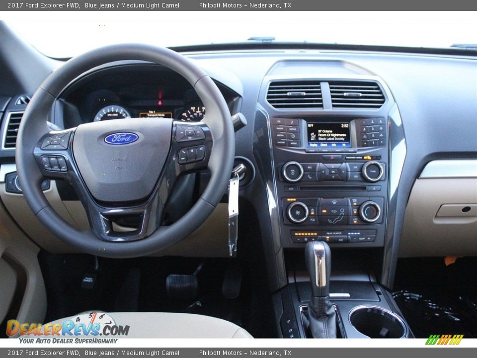 2017 Ford Explorer FWD Blue Jeans / Medium Light Camel Photo #23