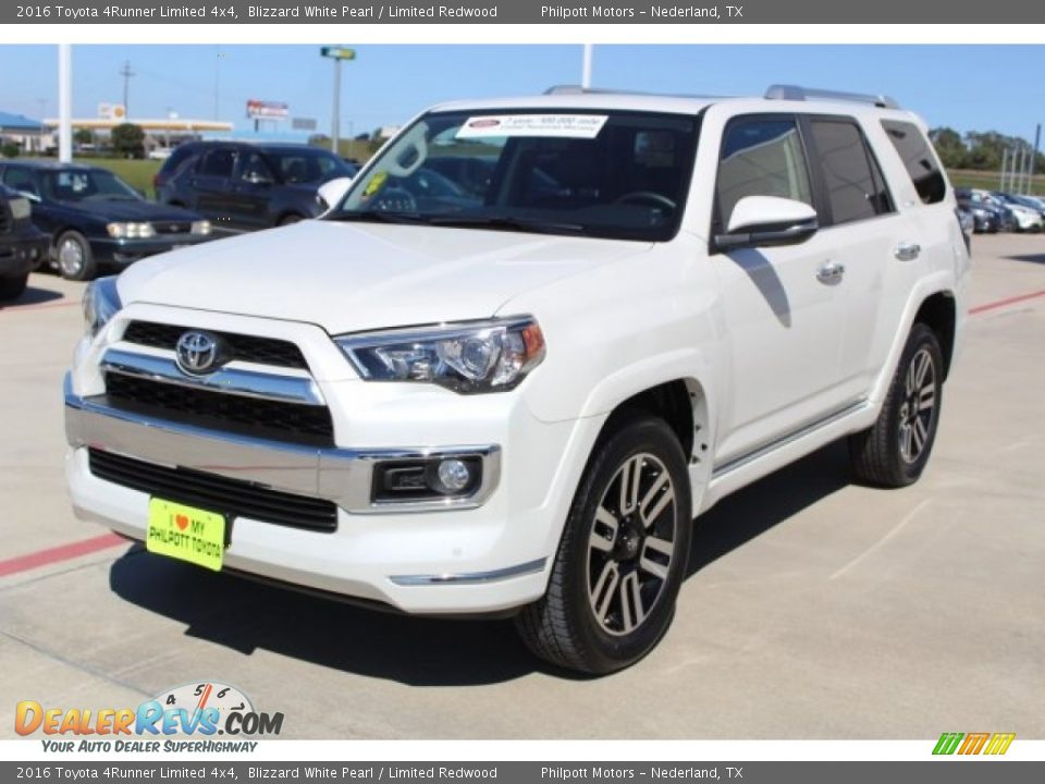 2016 Toyota 4Runner Limited 4x4 Blizzard White Pearl / Limited Redwood Photo #3