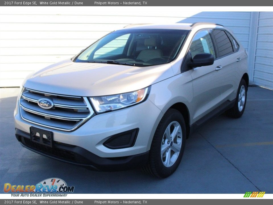2017 Ford Edge SE White Gold Metallic / Dune Photo #3