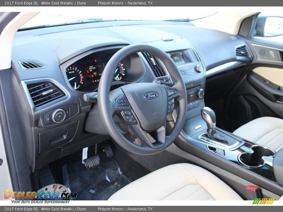 2017 Ford Edge SE White Gold Metallic / Dune Photo #10