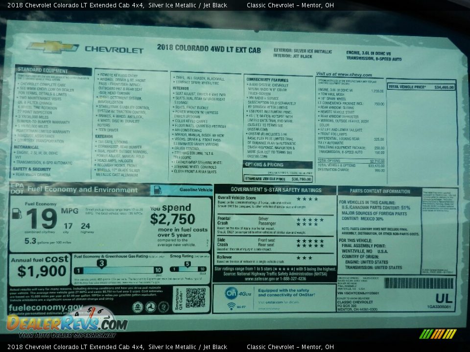 2018 Chevrolet Colorado LT Extended Cab 4x4 Silver Ice Metallic / Jet Black Photo #4