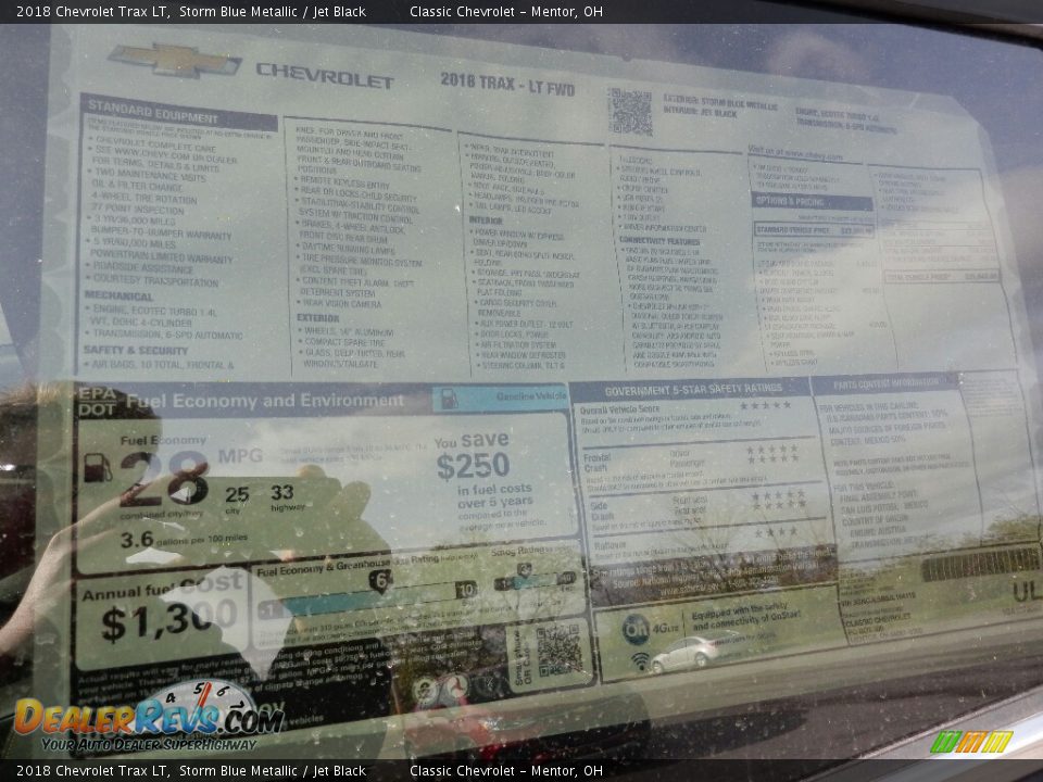 2018 Chevrolet Trax LT Storm Blue Metallic / Jet Black Photo #6
