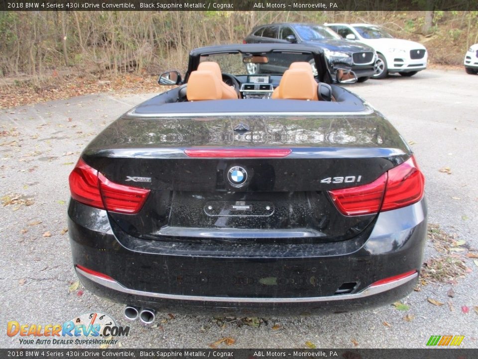 2018 BMW 4 Series 430i xDrive Convertible Black Sapphire Metallic / Cognac Photo #4