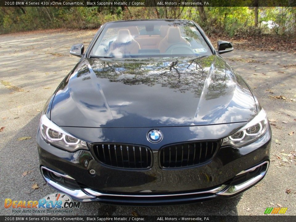 2018 BMW 4 Series 430i xDrive Convertible Black Sapphire Metallic / Cognac Photo #6
