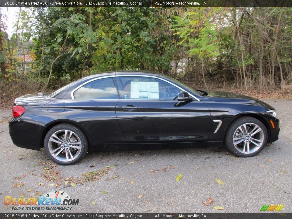 2018 BMW 4 Series 430i xDrive Convertible Black Sapphire Metallic / Cognac Photo #10