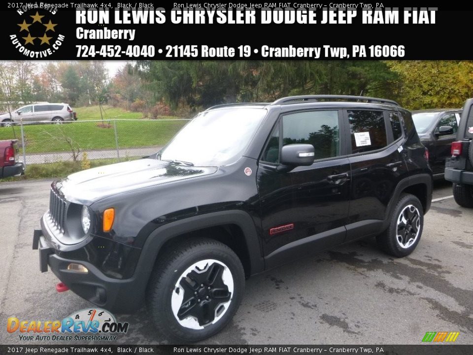 2017 Jeep Renegade Trailhawk 4x4 Black / Black Photo #1