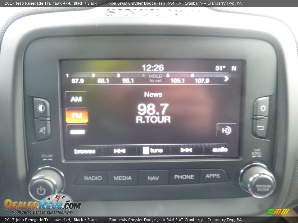 2017 Jeep Renegade Trailhawk 4x4 Black / Black Photo #16