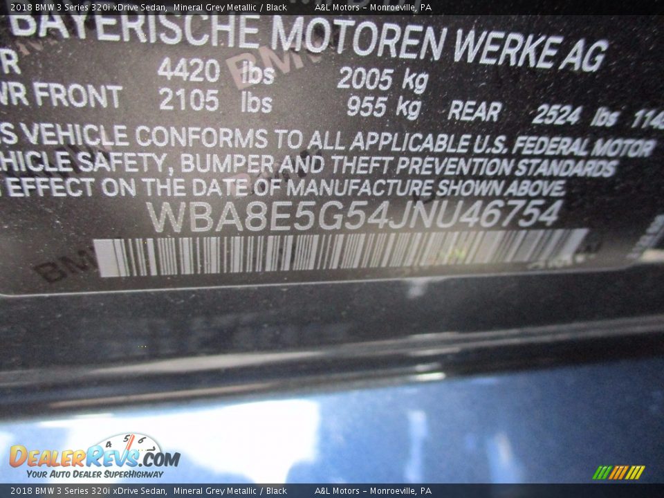 2018 BMW 3 Series 320i xDrive Sedan Mineral Grey Metallic / Black Photo #19