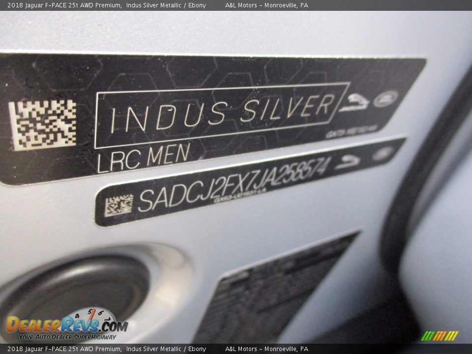 2018 Jaguar F-PACE 25t AWD Premium Indus Silver Metallic / Ebony Photo #19
