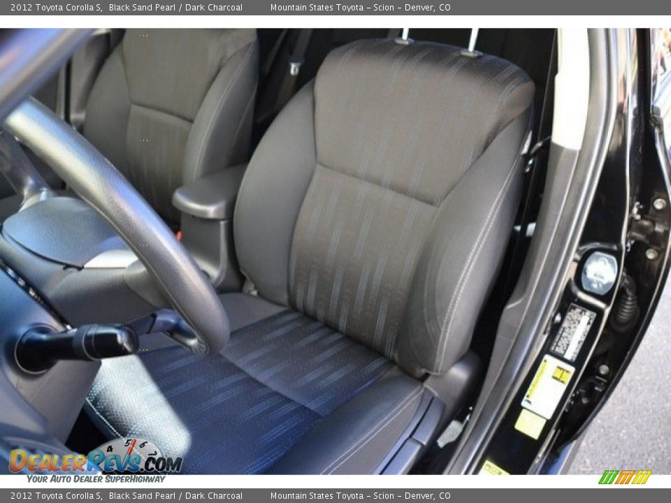 2012 Toyota Corolla S Black Sand Pearl / Dark Charcoal Photo #12