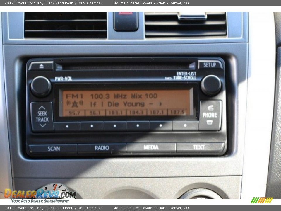 2012 Toyota Corolla S Black Sand Pearl / Dark Charcoal Photo #15