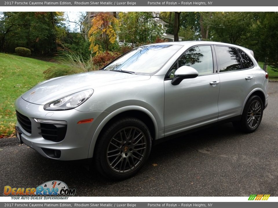 2017 Porsche Cayenne Platinum Edition Rhodium Silver Metallic / Luxor Beige Photo #1