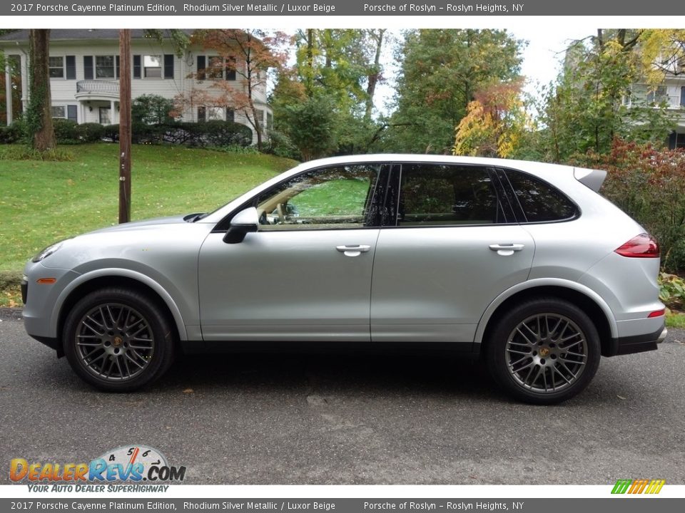 2017 Porsche Cayenne Platinum Edition Rhodium Silver Metallic / Luxor Beige Photo #3