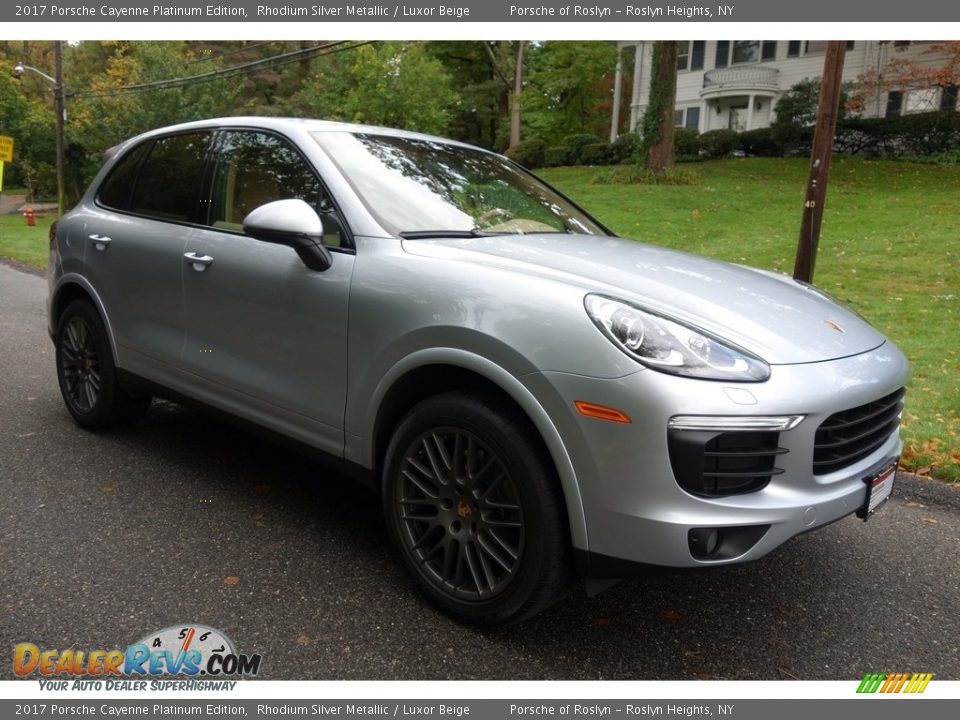 2017 Porsche Cayenne Platinum Edition Rhodium Silver Metallic / Luxor Beige Photo #6
