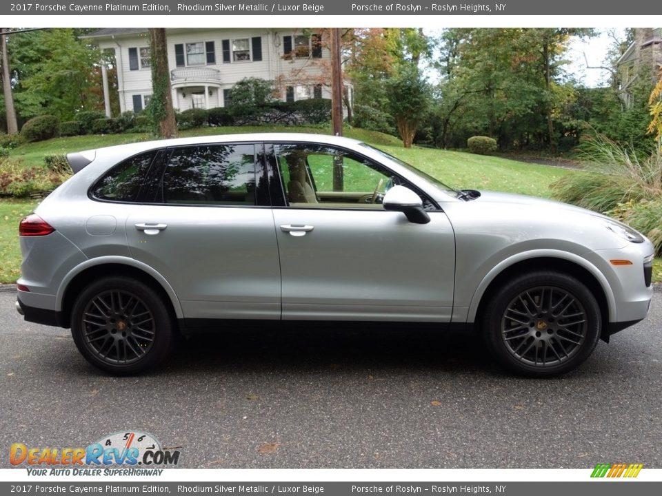 2017 Porsche Cayenne Platinum Edition Rhodium Silver Metallic / Luxor Beige Photo #7