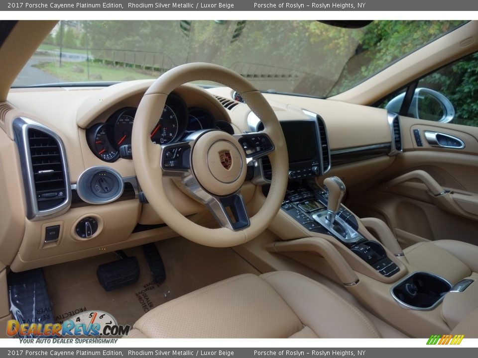 2017 Porsche Cayenne Platinum Edition Rhodium Silver Metallic / Luxor Beige Photo #19
