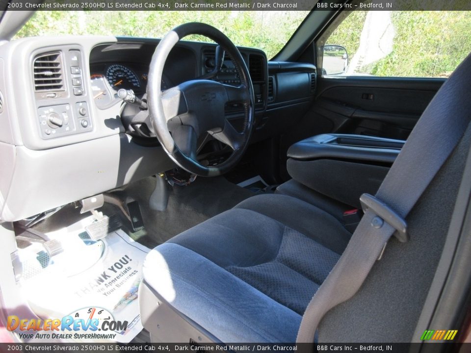 2003 Chevrolet Silverado 2500HD LS Extended Cab 4x4 Dark Carmine Red Metallic / Dark Charcoal Photo #28
