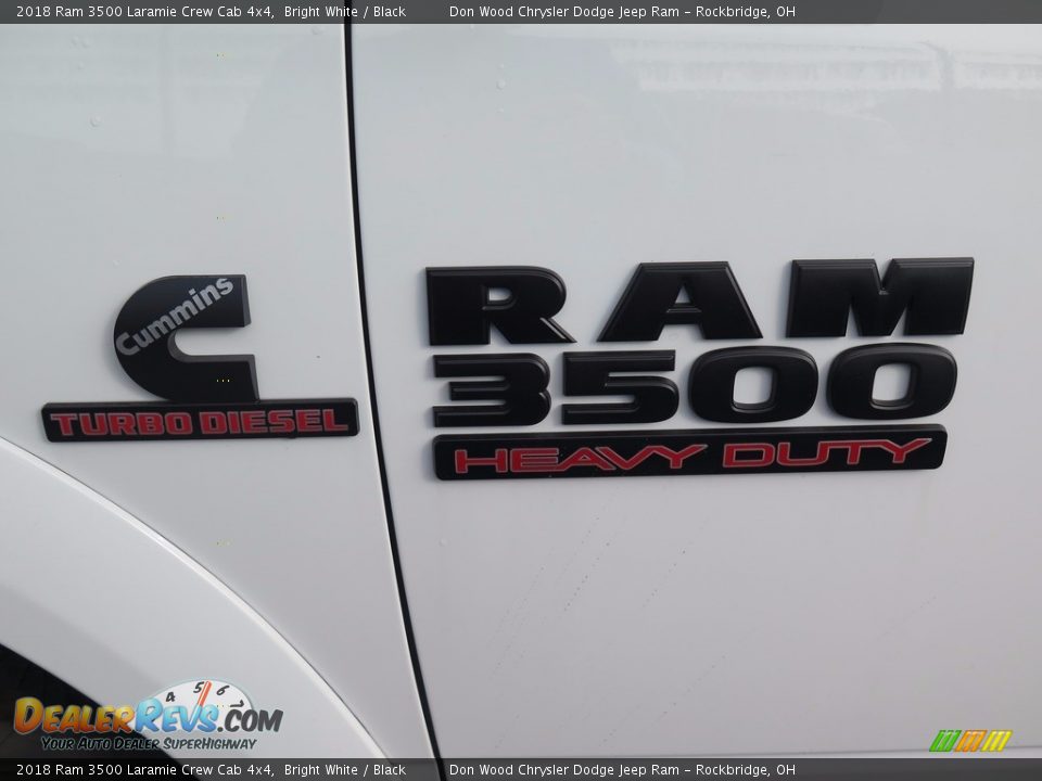 2018 Ram 3500 Laramie Crew Cab 4x4 Bright White / Black Photo #17