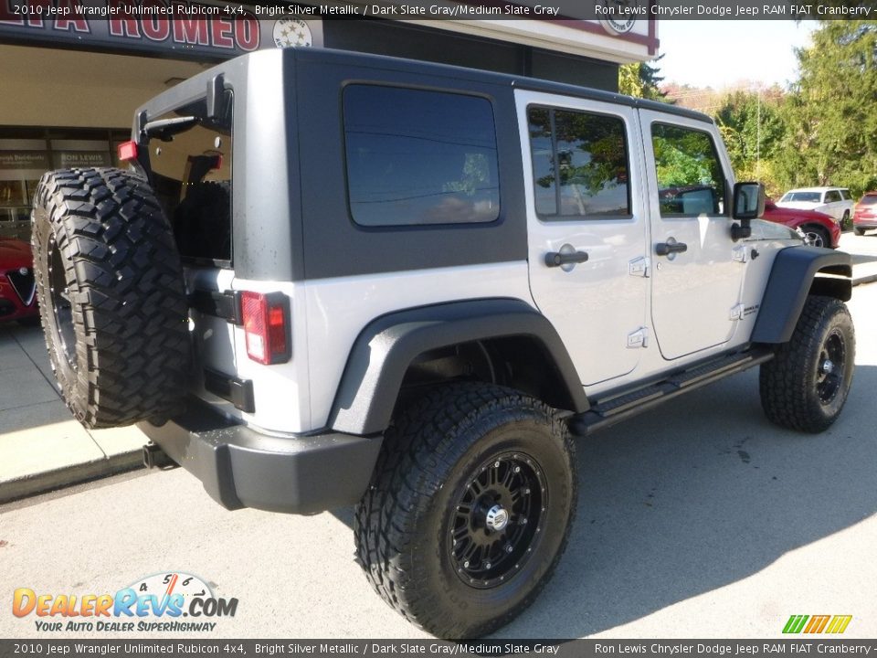 2010 Jeep Wrangler Unlimited Rubicon 4x4 Bright Silver Metallic / Dark Slate Gray/Medium Slate Gray Photo #2