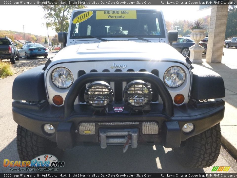 2010 Jeep Wrangler Unlimited Rubicon 4x4 Bright Silver Metallic / Dark Slate Gray/Medium Slate Gray Photo #4