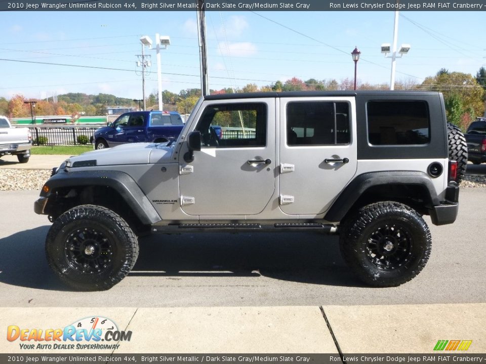 2010 Jeep Wrangler Unlimited Rubicon 4x4 Bright Silver Metallic / Dark Slate Gray/Medium Slate Gray Photo #6