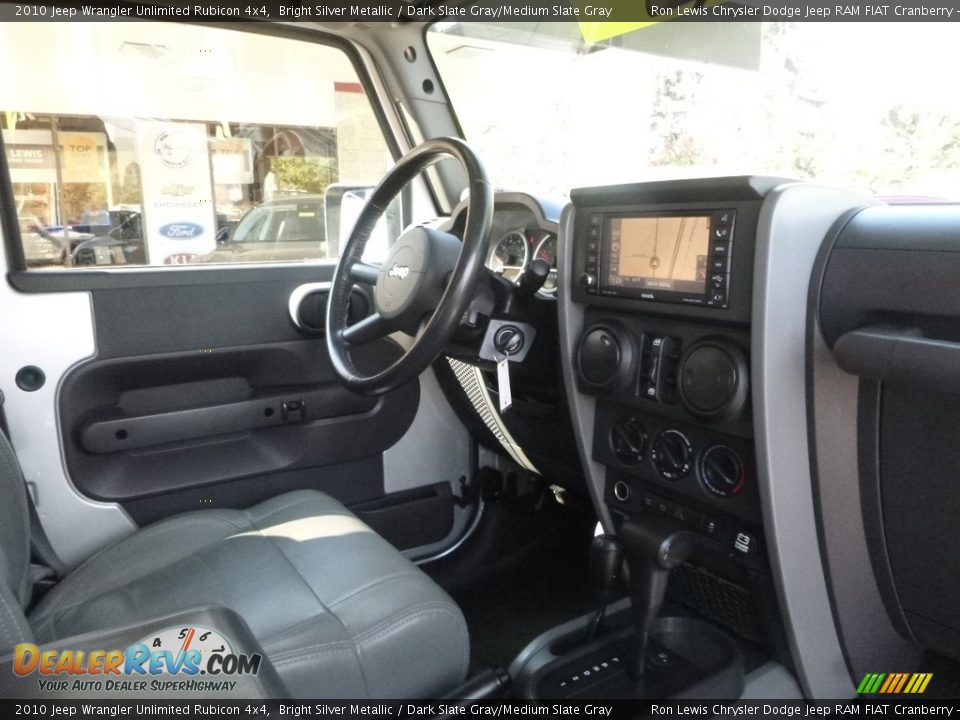 2010 Jeep Wrangler Unlimited Rubicon 4x4 Bright Silver Metallic / Dark Slate Gray/Medium Slate Gray Photo #12