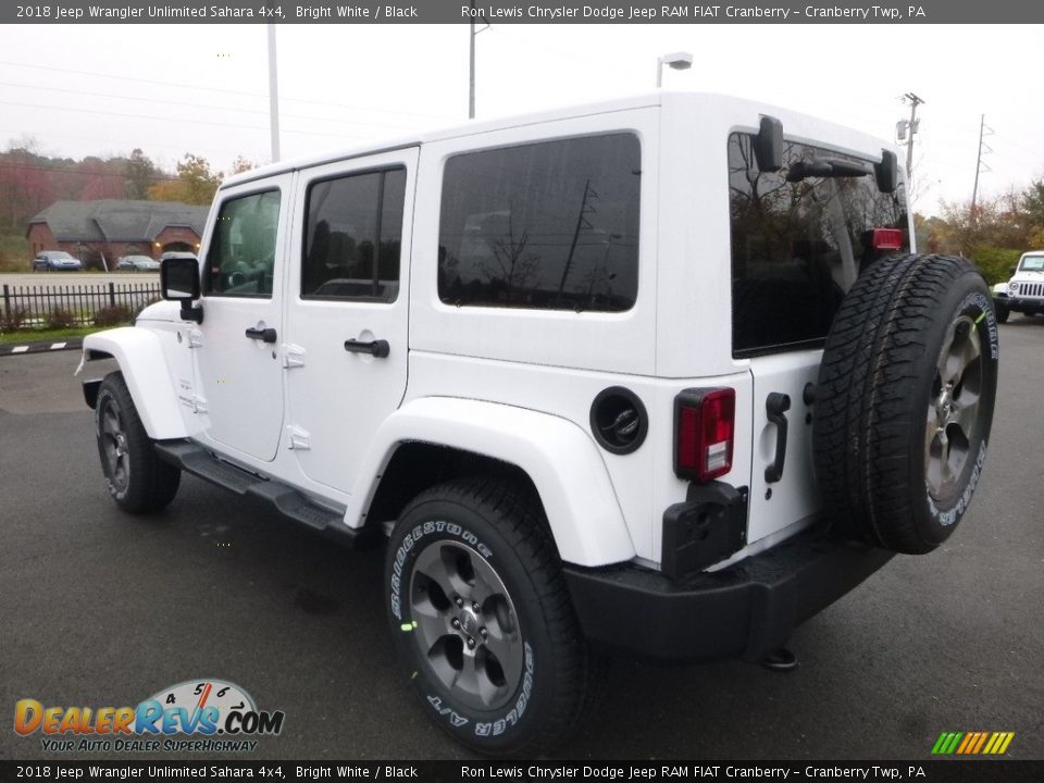 2018 Jeep Wrangler Unlimited Sahara 4x4 Bright White / Black Photo #3