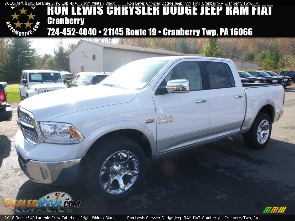 2018 Ram 1500 Laramie Crew Cab 4x4 Bright White / Black Photo #1