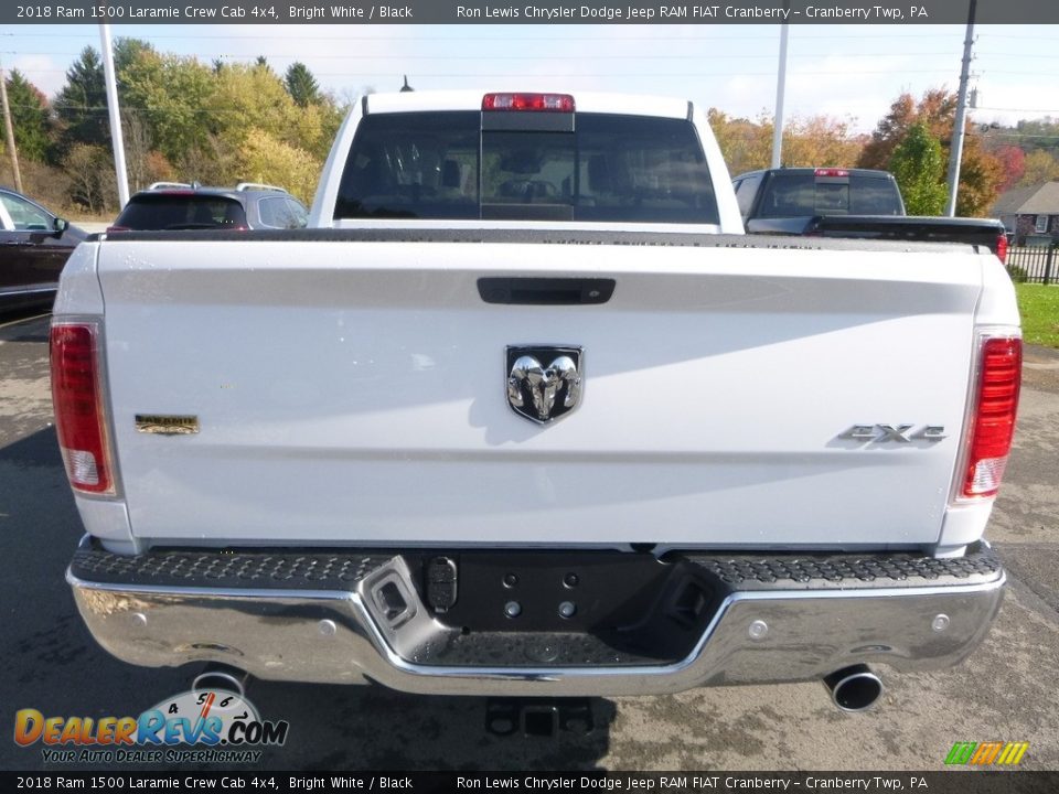 2018 Ram 1500 Laramie Crew Cab 4x4 Bright White / Black Photo #4