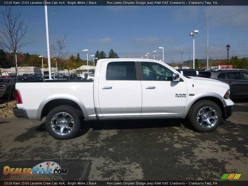 2018 Ram 1500 Laramie Crew Cab 4x4 Bright White / Black Photo #6