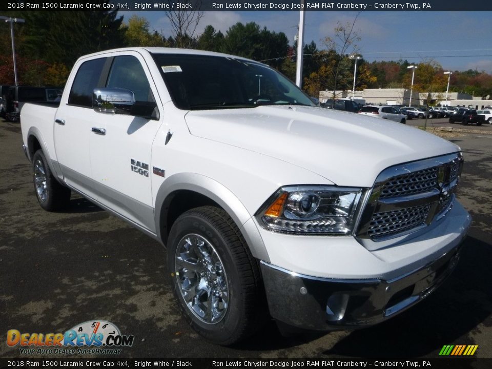 2018 Ram 1500 Laramie Crew Cab 4x4 Bright White / Black Photo #7