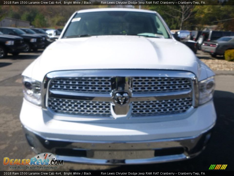 2018 Ram 1500 Laramie Crew Cab 4x4 Bright White / Black Photo #8