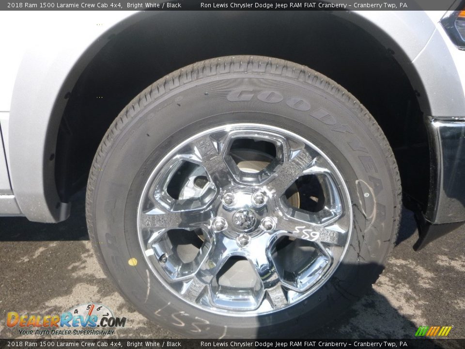 2018 Ram 1500 Laramie Crew Cab 4x4 Bright White / Black Photo #9