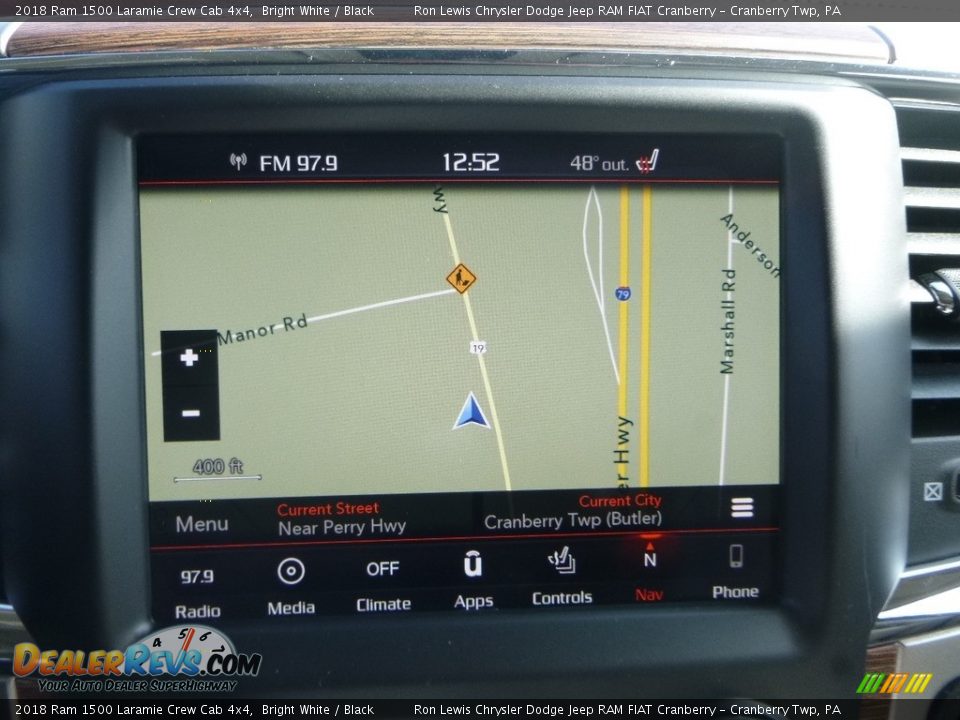 2018 Ram 1500 Laramie Crew Cab 4x4 Bright White / Black Photo #19