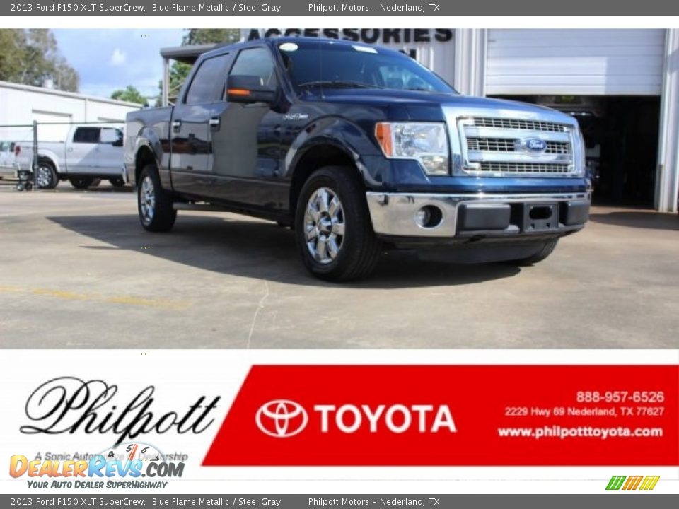2013 Ford F150 XLT SuperCrew Blue Flame Metallic / Steel Gray Photo #1