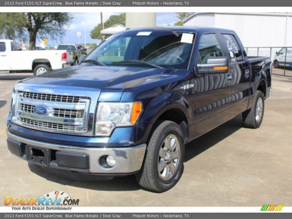 2013 Ford F150 XLT SuperCrew Blue Flame Metallic / Steel Gray Photo #3
