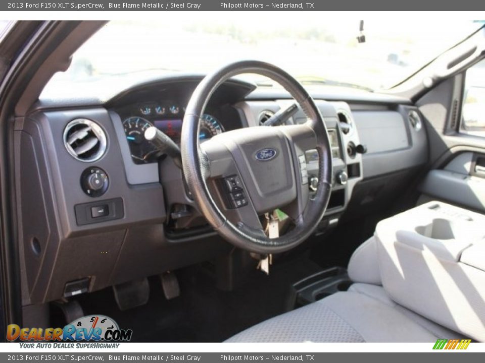 2013 Ford F150 XLT SuperCrew Blue Flame Metallic / Steel Gray Photo #14