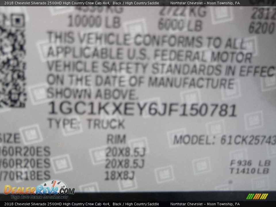 2018 Chevrolet Silverado 2500HD High Country Crew Cab 4x4 Black / High Country Saddle Photo #15