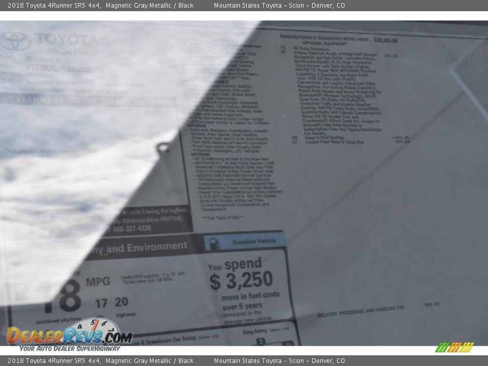 2018 Toyota 4Runner SR5 4x4 Magnetic Gray Metallic / Black Photo #10