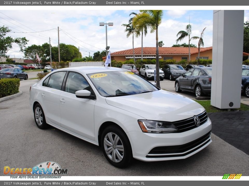 2017 Volkswagen Jetta S Pure White / Black/Palladium Gray Photo #1