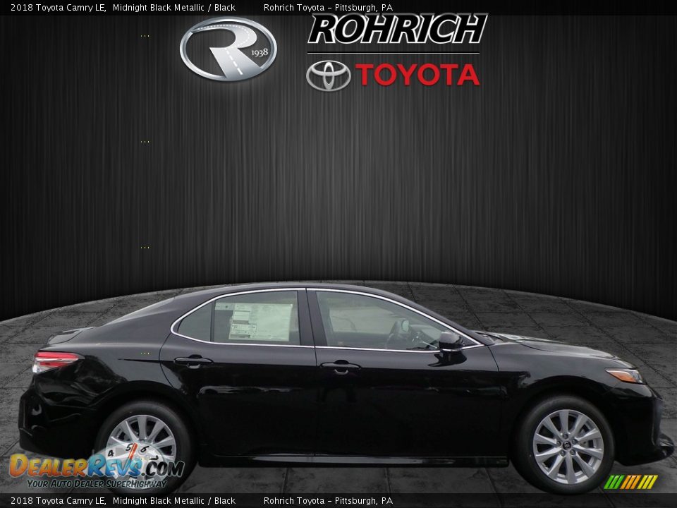2018 Toyota Camry LE Midnight Black Metallic / Black Photo #2