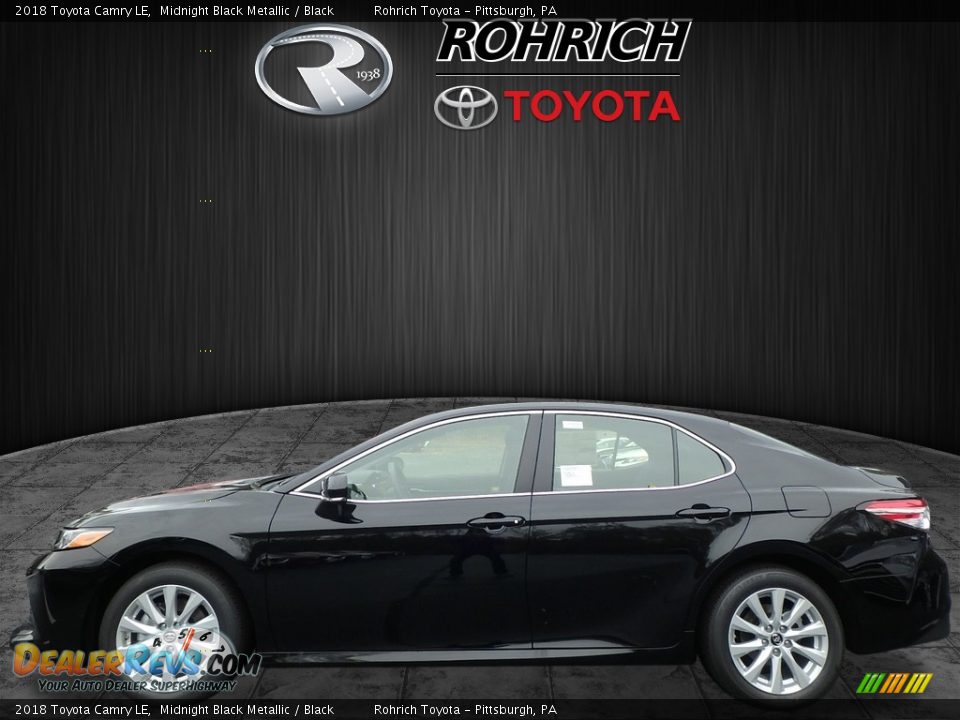 2018 Toyota Camry LE Midnight Black Metallic / Black Photo #3
