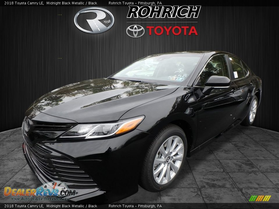2018 Toyota Camry LE Midnight Black Metallic / Black Photo #4