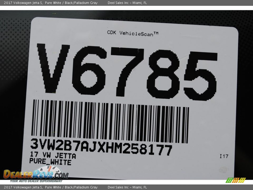 2017 Volkswagen Jetta S Pure White / Black/Palladium Gray Photo #20