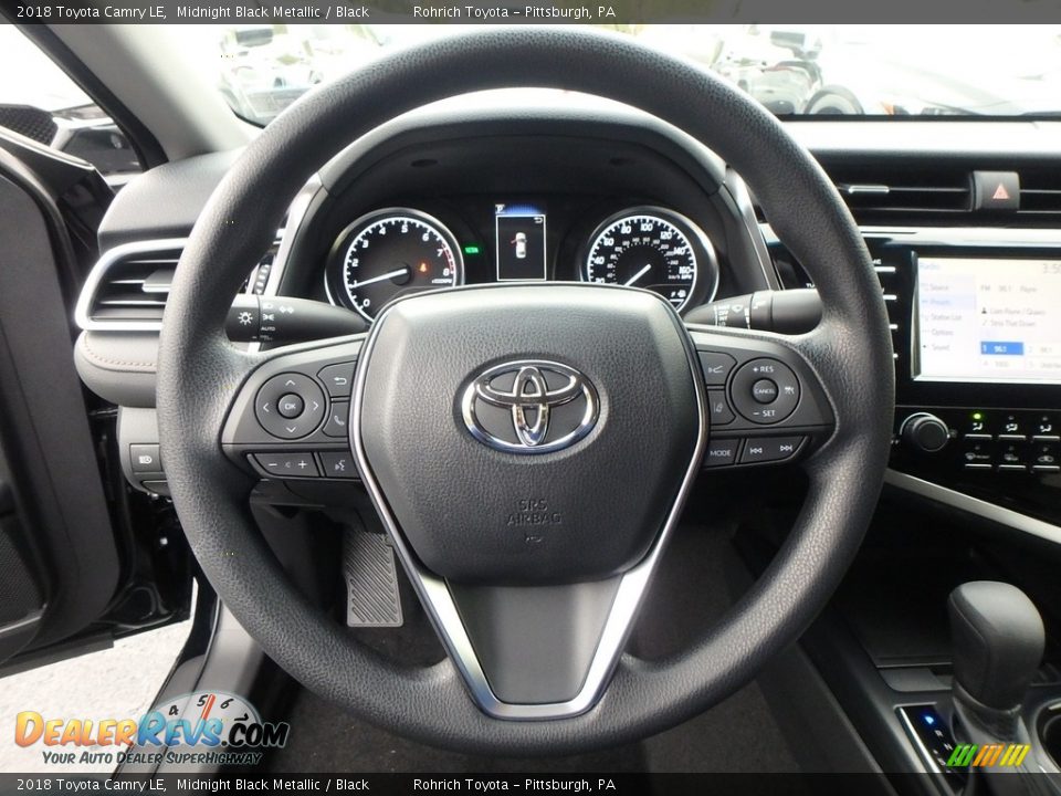 2018 Toyota Camry LE Midnight Black Metallic / Black Photo #15