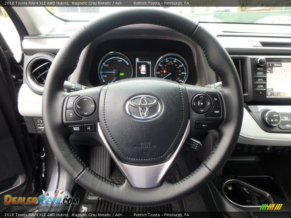 2018 Toyota RAV4 XLE AWD Hybrid Steering Wheel Photo #15