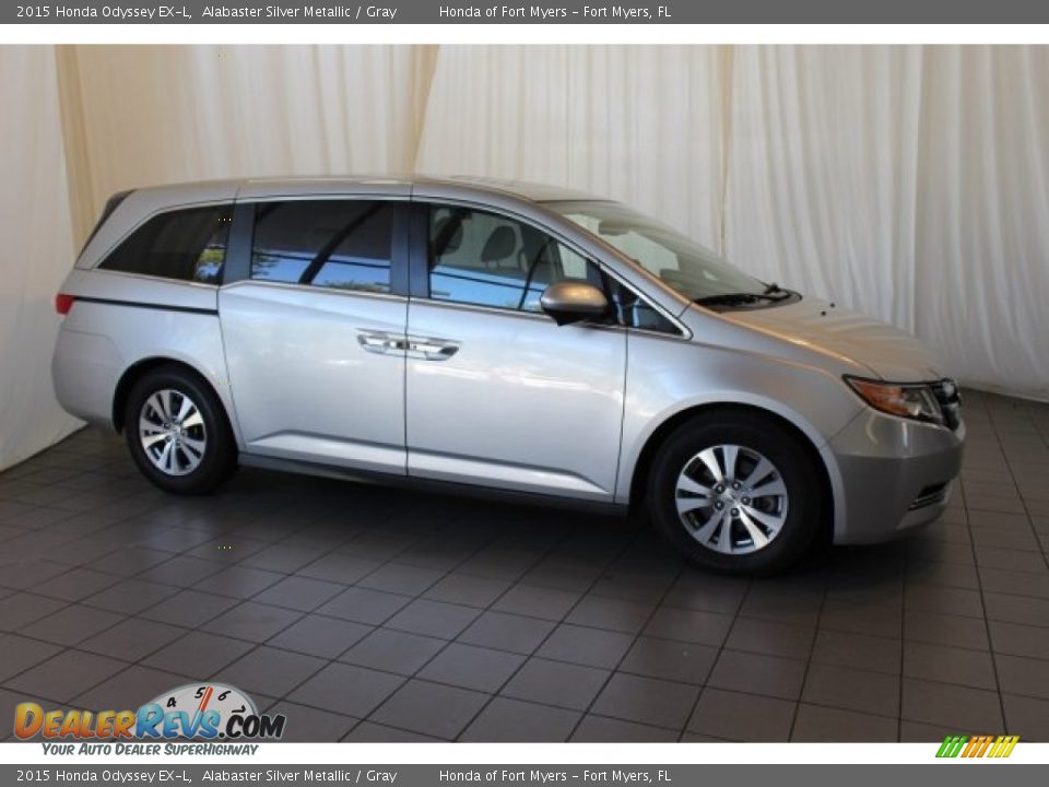 2015 Honda Odyssey EX-L Alabaster Silver Metallic / Gray Photo #3