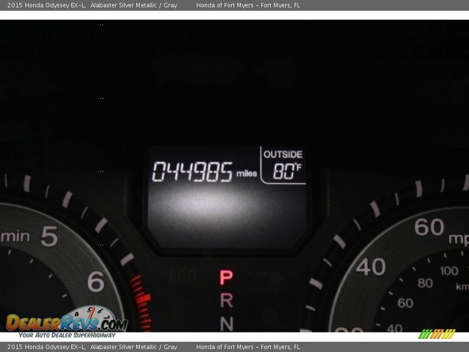 2015 Honda Odyssey EX-L Alabaster Silver Metallic / Gray Photo #15