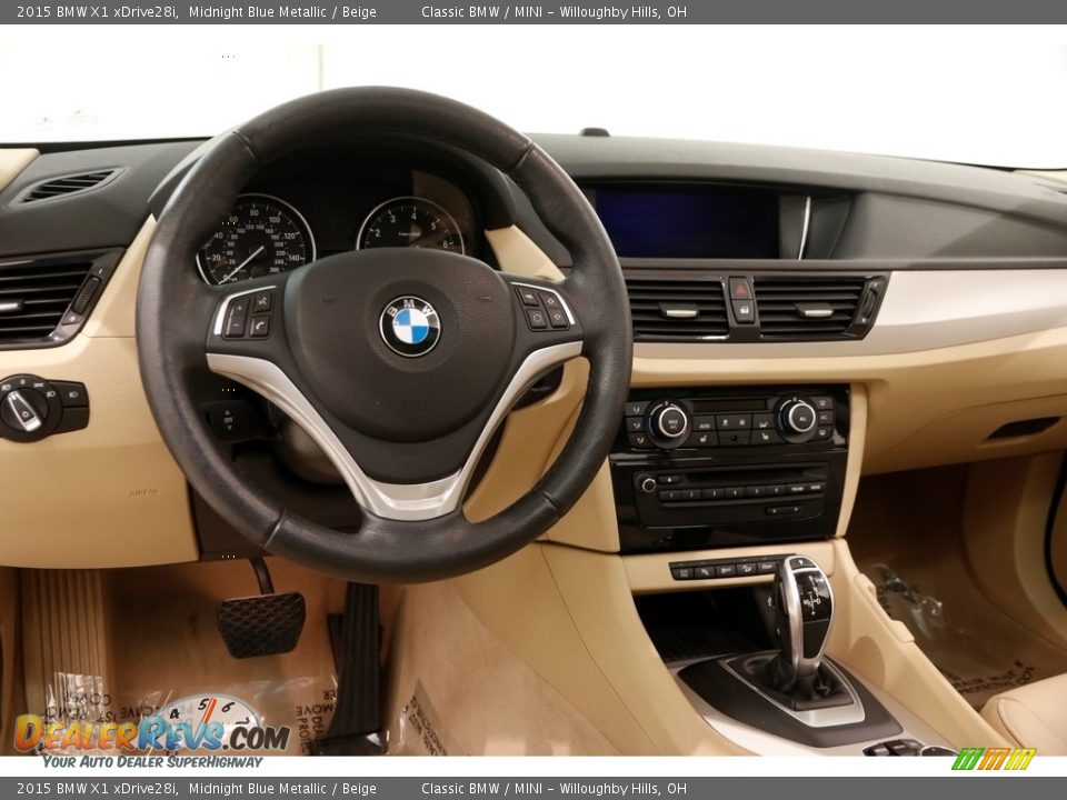 2015 BMW X1 xDrive28i Midnight Blue Metallic / Beige Photo #6